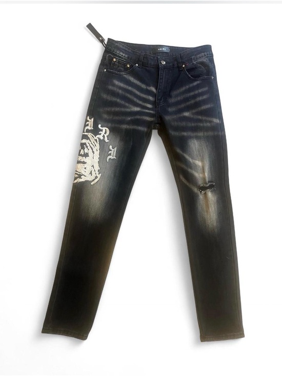AMIRI | Jeans | Amiri Black Washed Skinny Jeans With White Graphic